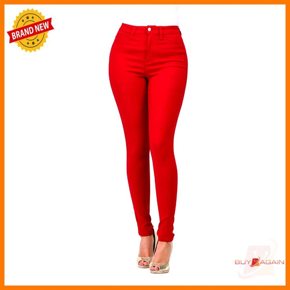 High Waisted Stretch Skinny Ripped Distressed Denim Jeans for Women